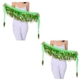 thumbnail image 4 of Transemion Wide Application Belly Dance Sequined Waist Versatile And Stylish Waist dark green 2Set, 4 of 6
