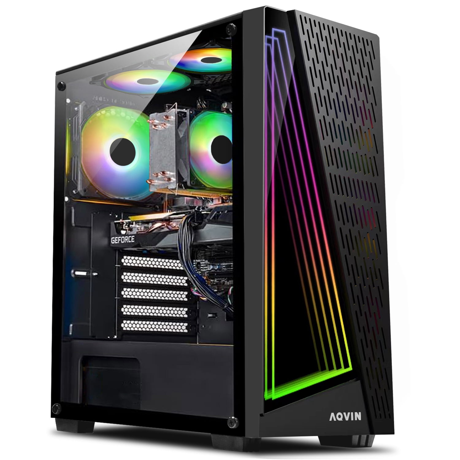 AQVIN Gaming PC AQ50 Tower Desktop Computer, Intel Core i7 CPU, RTX 3060 12GB Graphics Card, New 1TB SSD (Fast Boot), 32GB DDR4 RAM, Windows 11 Pro, WiFi + Bluetooth Adapter