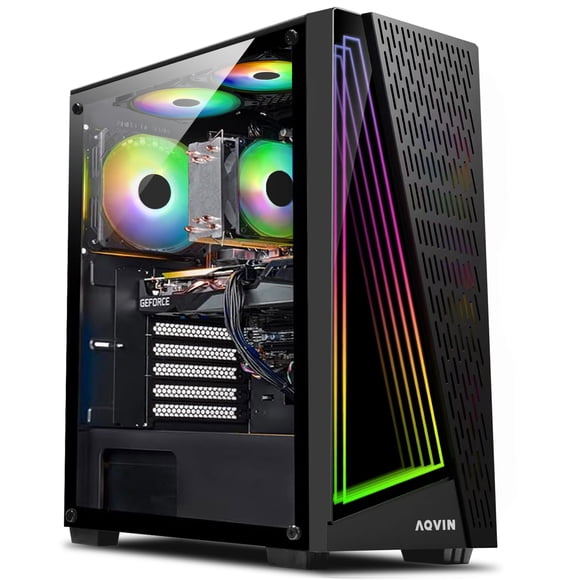 Gaming PC AQVIN AQ50 Desktop Computer Tower, Core i7 up to 4.60 GHz Processor,RTX 5060 8GB GDDR6 Graphics, 32GB DDR4 RAM, New 1TB SSD, Windows 11 Pro, Gaming Keyboard and Mouse, WiFi Ready