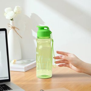 Cagogo Water Bottle, 550ml Leak Proof Press Flip Lid Plastic Water Bottle for Outdoor Sports, BPA Free Large Capacity Water Bottle for Camping Hiking Gym, Portable Water Bottle for Study Travel