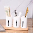 thumbnail image 4 of Oleegame 1PC Stainless Steel Cutlery Set Base Chopstick Holder Kitchen Utensil Storage Box Multifunctional Household Creative Chopsticks White, 4 of 8