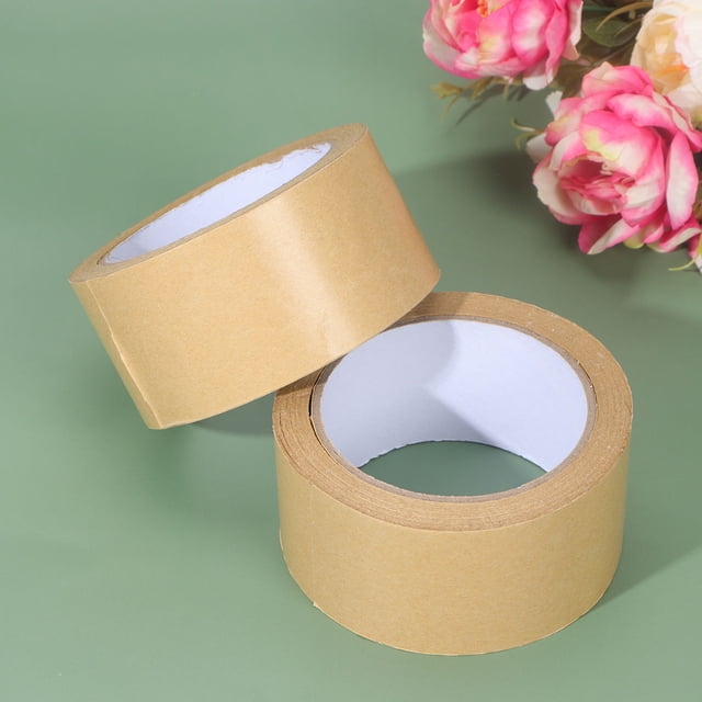CIMAXIC 5Pcs Kraft Paper Tapes for Mailing and Packaging Cold Weather Effective Brown 50mm 25m Long