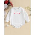 thumbnail image 2 of Faithtur Baby Christmas Rompers Newborn Winter Tree Embroidery Round Neck Bodysuit Infant Long Sleeve Jumpsuits for Winter, 2 of 8