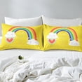 thumbnail image 3 of YST Rainbow Quilted Comforter Set, Kawaii Love Heart Bedding, Twin Size, Yellow, 3 of 5