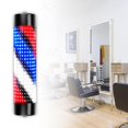 thumbnail image 4 of Rainproof Barber Shop Pole Red Blue White Rotating Light Lighting Stripes Lights 15cmx65cm Black, 4 of 8