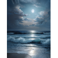 thumbnail image 1 of Moonlight Ocean Canvas Wall Art 15.75x11.81 Inches, 1 of 8