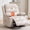 Linen | Beige, variant on GloryStar Recliner Chair Nursery, Oversized Manual Reclining Rocking Chair, 360 Swivel Glider with Cup Holder, Massage and Heat Recliner, Indoor Small Single Sofa Chairs for Adults, RV, Bedroom