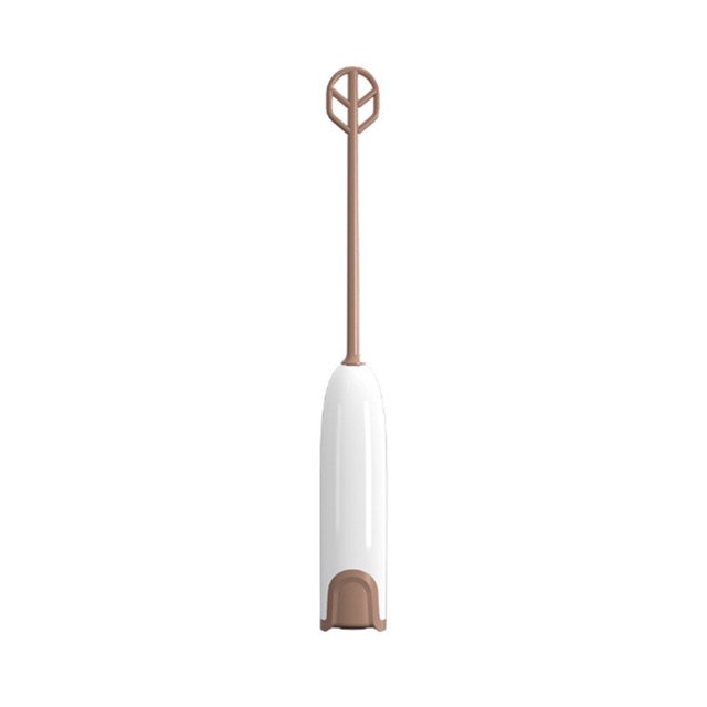 mmirethe Electric Stirrer Portable Reusable Detachable Battery Powered Button Control Replacement Home Kitchen Milk Tea Mixer White Coffee