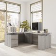 thumbnail image 3 of Stratus 60W Standing L Desk with File Cabinet in Platinum Gray - Engineered Wood, 3 of 8