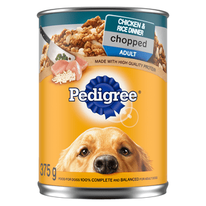 Pedigree Chopped Adult Wet Dog Food Chicken & Rice Dinner