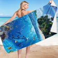 thumbnail image 2 of PVCS Microfiber Beach Towel Super Lightweight Colorful Bath Towel Sandproof Beach Blanket Multi-Purpose Towel For Travel Swimming Pool 30x60 Inch Clearance, 2 of 4