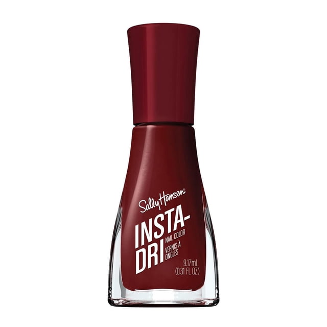 Sally Hansen Insta-Dri® , 3-in-1 formula with Built-in Base and Top Coat. 1 Stroke, 1 Coat . Done. Dries in 60 seconds Nail Polish Lacquer