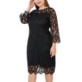 thumbnail image 4 of LSLJS Mode Women Sexy Plus Size Long Sleeve Uni Splicing Perspective Sequin Dress, 4 of 6