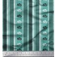 thumbnail image 1 of Soimoi Georgette Viscose Fabric Geometric & Striped Floral Block Decor Fabric Printed Yard 42 Inch Wide, 1 of 3