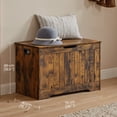 thumbnail image 3 of Coffre de Rangement, Banc de Rangement pour Chaussures d'Entrée avec 2 Charnières de Sécurité, Style Ferme, Brun, 3 of 5