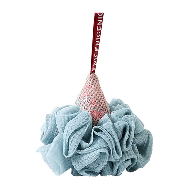 TopLLC Bath Loofah Sponge, Soft Mesh Exfoliating Shower Pouf Balls with Hanging Rope, Deep Cleaning Body Scrubber Sponge Cute Design Fine Foaming Body Wash Puff Bathing Accessories for Men and Women