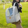 thumbnail image 2 of Cat Pet Puppies Backpack Transparent Hiking Walking Ventilation Cat Window Collapsible Outdoor White, 2 of 8