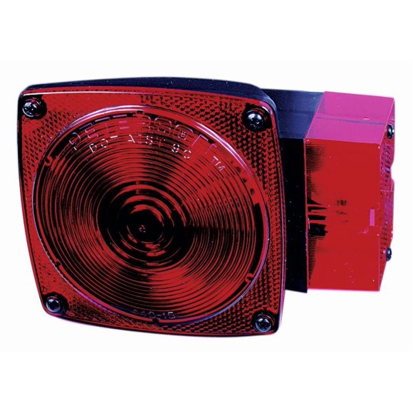 Peterson Mfg. Trailer Light V452L Stop/Turn/Tail Light; Incandescent Bulb; Red Lens; 5.94 Inch x 4-1/2 Inch; With Mounting Hardware; Submersible