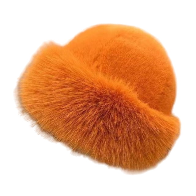 Esquirla Cossack Hat Russian Hat Beanie Winter Faux Hat for Snow Snowboard Riding Orange