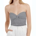 thumbnail image 2 of Timegard Women Top Comfy Ruched Knot Sleeveless Strapless Knit Tee Solid Color Casual Tube Top Summer, 2 of 3