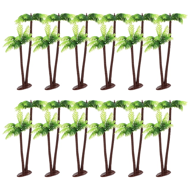 SHISUYAN 12Pcs Plastic Coconut Tree Miniature Plant Pots Bonsai Craft Micro Landscape DIY Decor