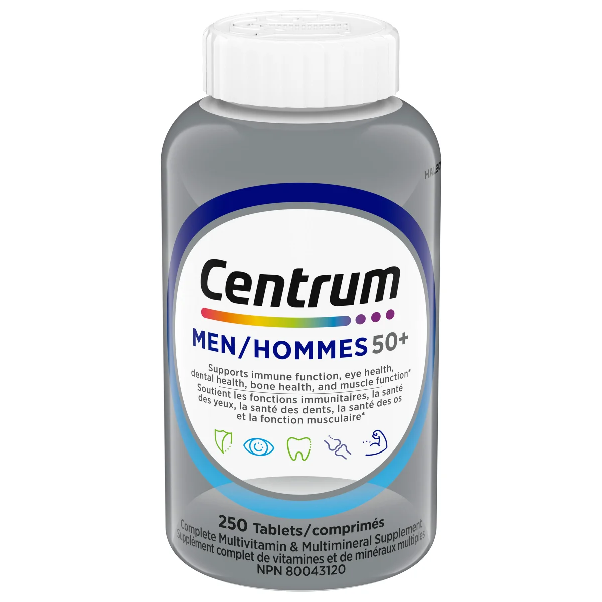 Centrum Complete Multivitamin and Mineral Supplement for Men 50+, 250 Tablets