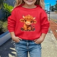 thumbnail image 2 of Couverture Portable pour Enfants, Chandails à Capuchon Doux pour Filles, Automne et Hiver, Mignon Imprimé Vache, Col Rond, Manches Longues, Chandail Décontracté Sans Capuche, 2 of 4