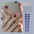 thumbnail image 2 of facefd Ensemble de Faux Ongles Brillants Style Français Résistants aux Rayures Ongles à Presser Viscosité Forte Réglables Autocollants de Manucure Unis Type 1 Type 4, 2 of 6