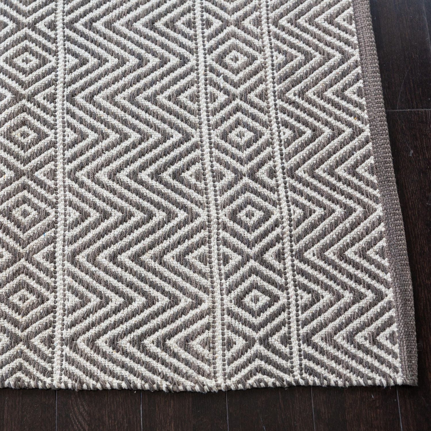 Tapis tissé à plat en coton chevrons Fabstyles pour salon, couloir