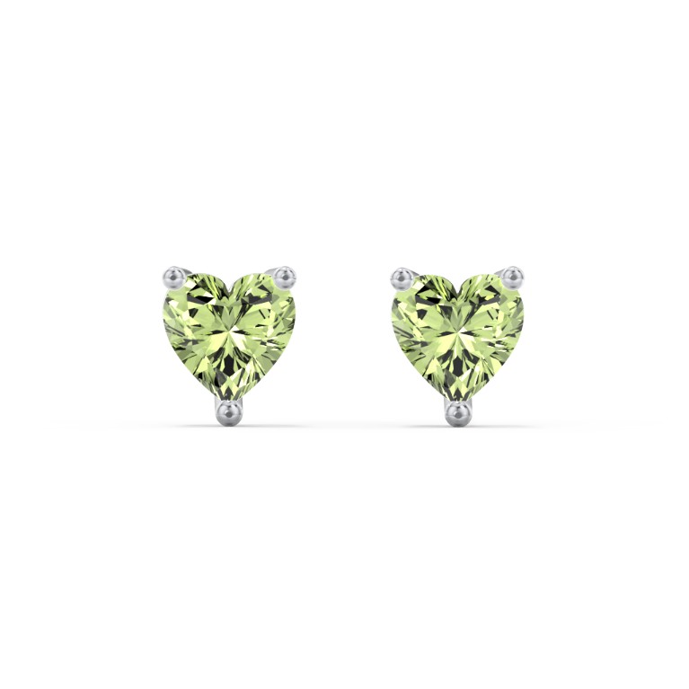 Heart Birthstone Stud Earrings
