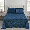 thumbnail image 1 of Lux Decor Collection Ensemble de Draps pour Lit California Très Grand - Literie 6 Pcs - Microfibre Brossée - Résistant au Rétrécissement et à la Décoloration - Entretien Facile (California Très Grand, Bleu Marine), 1 of 5