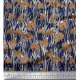 thumbnail image 2 of Soimoi Blue Silk Fabric Dot & Flower Hand Drawn Decor Fabric Printed BTY 42 Inch Wide, 2 of 3