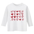 thumbnail image 4 of PMVFHDE Combinaisons Filles Hauts T-Shirt Fille T-Shirts Filles T-Shirts pour Fille T-Shirts Graphiques T-Shirts pour Fille Graphique T-Shirts de la Saint-Valentin pour Filles Imprimé Col Rond Fonctionnel Manches 3/4 T Blanc, 3-4 Ans, 4 of 4