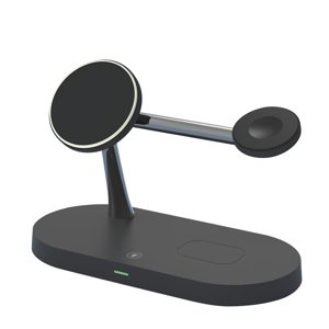 Chargeur de téléphone sans fil Téléphone mobile Cinq en une Chargeur sans fil double bobine 15W Chargeur de téléphone magnétique à recharge rapide pour casque