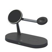 Magnetic Phone Charger,Phone Charger Cord 5-In-1 Double Coil Wireless Charger for Mobile Phone 15W Fast Charging for Watch Earphones Wireless Phone Charger,Magnetic Wireless Charger
