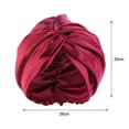 thumbnail image 3 of CSChome Sleeping Hat Hair Care Adjustable Satin Faux Silk Bonnet Front Knot Back Adjustable Buckle Large Long Curly Hair Wrap Elastic Drawstring Beauty Hat, 3 of 7