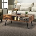 thumbnail image 4 of Gymax Table Basse Rétro Style Mi-Siècle Moderne Mobilier de Salon avec Tablette de Rangement Ouverte, 4 of 10