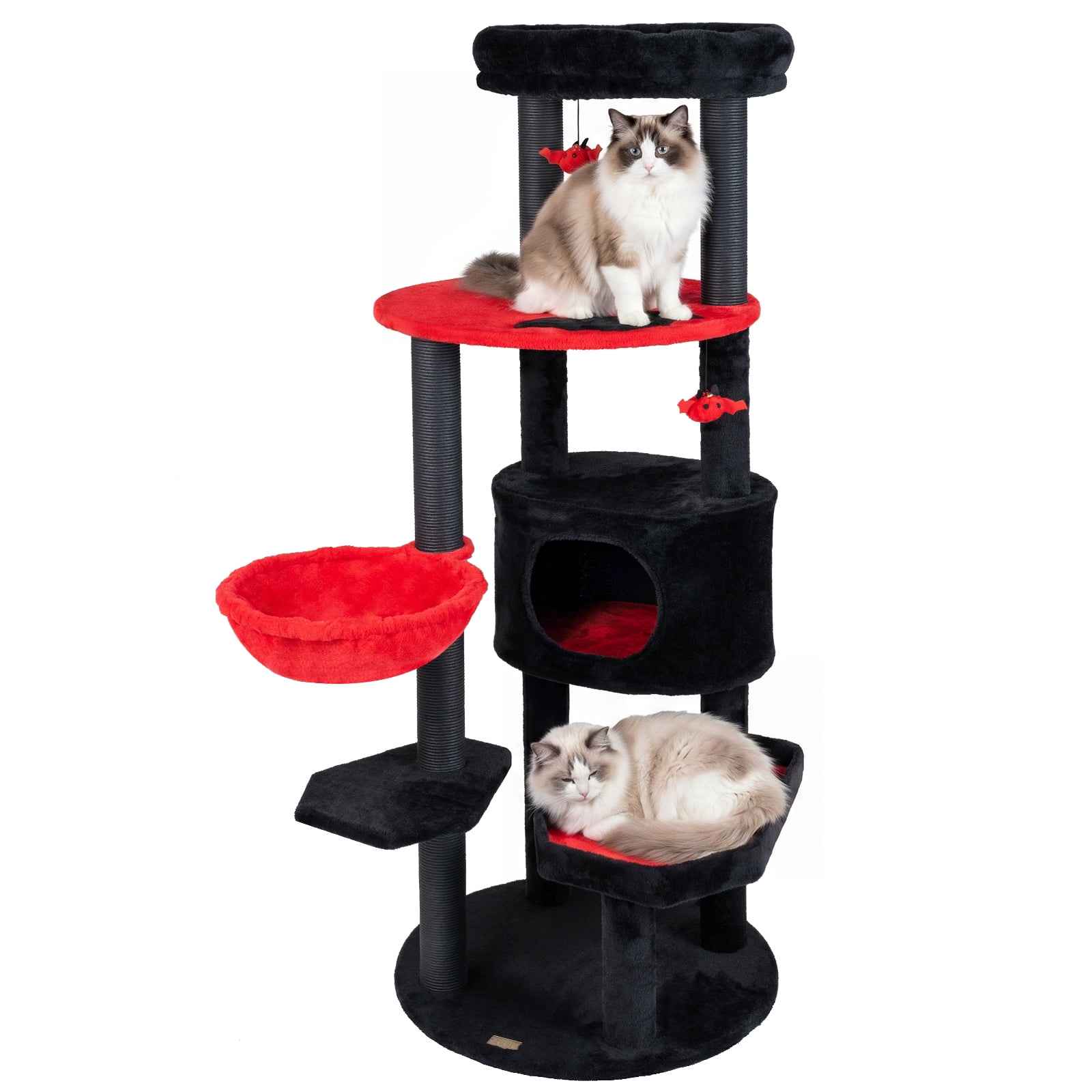 Gymax Gothic Cat Tree for Indoor Cats 60'' Cat Tower w/Plush Perch Condo Hammock