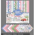 thumbnail image 3 of Inkdotpot Pastel Floral Collection Double,Sided Scrapbook Paper Kit Cardstock 12"x12" Card Making Paper Pack Of With Sticker Sheet - 16 Pages - Pastel Purple, 3 of 4