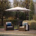thumbnail image 1 of CorLiving Pegasus 9Ft Round Tilting Patio Umbrella with Solar Powered LED Lights and Powder-Coated Steel Frame, 1 of 7