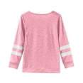 thumbnail image 4 of WEIYLL T-Shirts Graphiques pour Filles Manches Longues Poignets Col Ras du Cou Patchwork Chauds Doux Hauts de Sport pour 3-4 Ans, 4 of 5