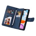 thumbnail image 5 of Case for iPhone 12 Cover Zipper Pocket Wallet Case Magnetic Protective - Blue, 5 of 5