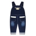 thumbnail image 2 of KIDSCOOL SPACE Salopette en Jean Tricotée Douce en Coton pour Bébé avec Dessin Animé 3D, 2 of 5