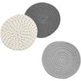 thumbnail image 4 of Cribun Potholders Set Trivets Set 3pcs 18 cm Diam 100% Eco Pure Cotton Thread Weave Trivets for Hot Pots and Pans | Kitchen Trivets for Hot Dishes Pot Holders, 4 of 8