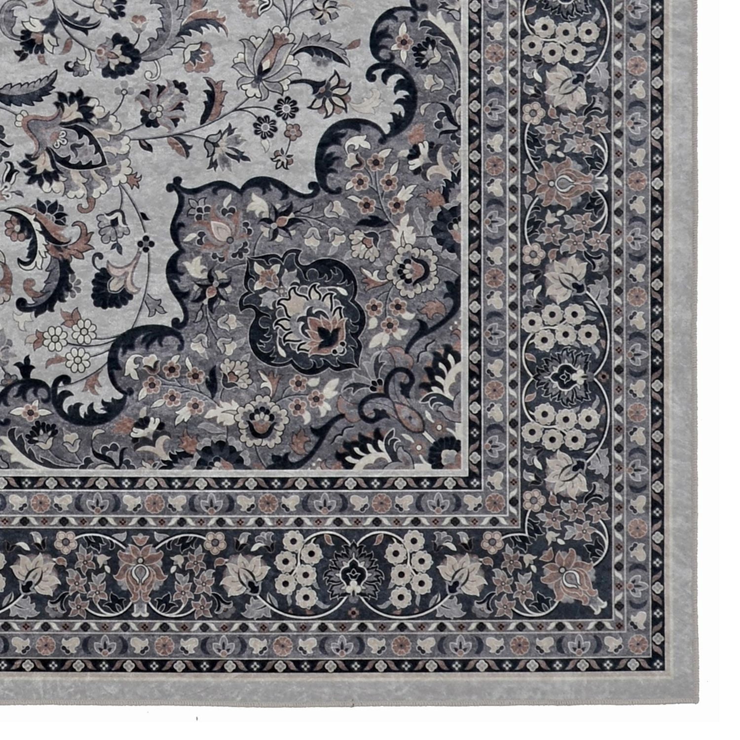 Tapis Emerald Grenier gris & sarcelle de 6 pi 7 po x 9 pi 7 po