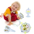 thumbnail image 4 of Apmemiss Gifts for Kids Clearance Musical Toy Set Hand Pat Drum Rattle Trumpet Early Learning Percussion Instrument for Infants Safe ABS Plastic Newborn Gift for Boys and Girls, 4 of 6
