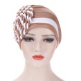 thumbnail image 5 of KIHOUT Beanies Hats Women India Hat Patchwork Braid Muslim Ruffle Chemo Hat Beanie Wrap Cap, 5 of 5