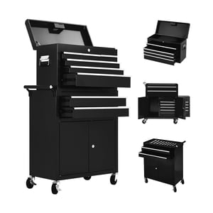 24" Tool Chest,Tool Storage Removable Tool Box Combo,Rolling Tool Chest with 8 Drawers & Detachable Top Tool Box,Tool Cabinet with Lockable Wheels and Liner