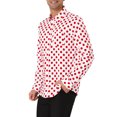thumbnail image 4 of INSPIRE CHIC Men's Shirt Polka Dots Pattern Point Collar Long Sleeve Button Down Shirt 46 Pink, 4 of 6