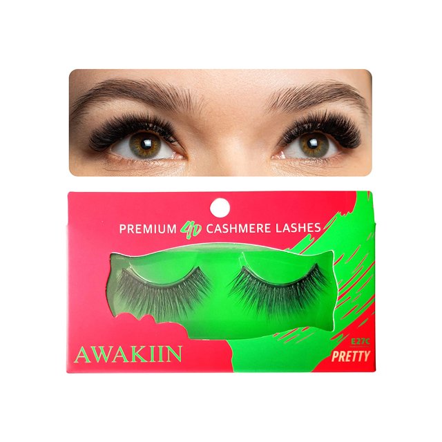 4D Premium Cashmere Natural False Lashes Fake Natural Eyelashes - Pretty